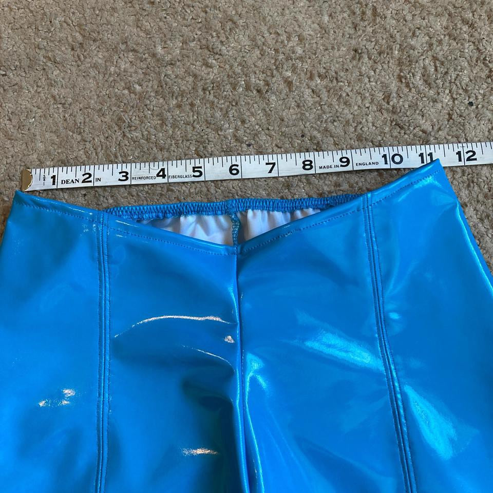 electric blue faux leather set