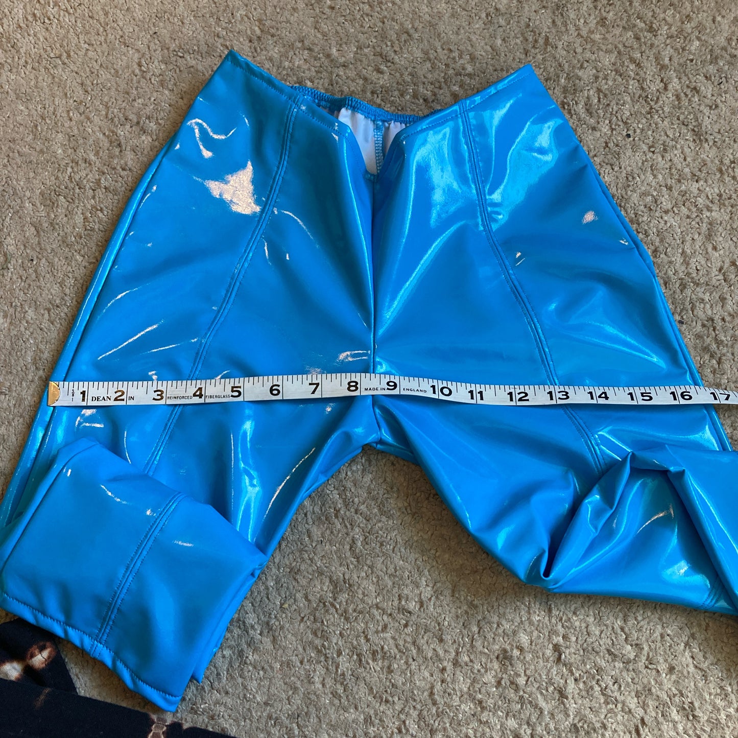 electric blue faux leather set