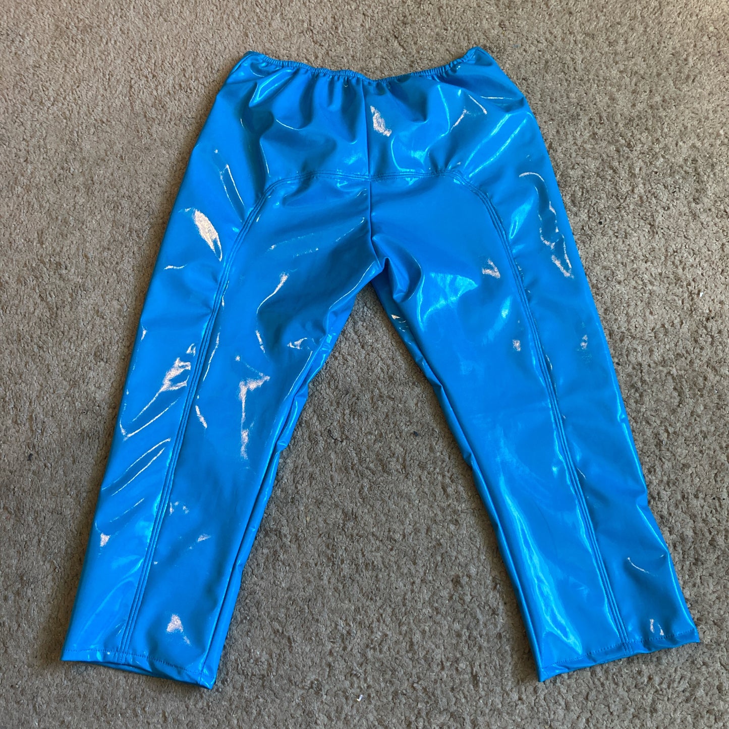 electric blue faux leather set