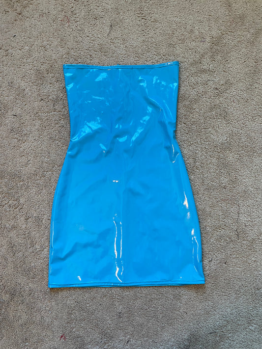 faux leather mini dress